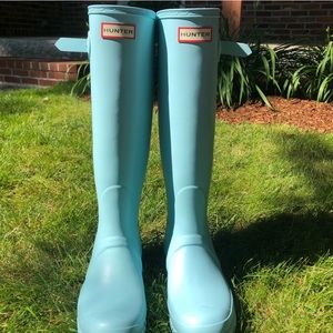 Tall Mint Hunter Boots